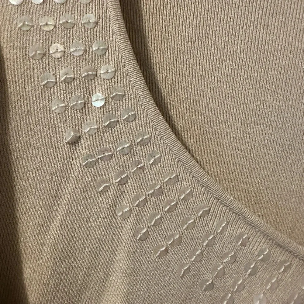 Ann Taylor  loft cardigan medium Iridescent Sequins Around Collar - Picture 4 of 5